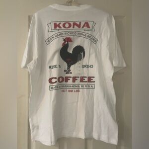 Old Navy White Kona Coffee Hawaii Graphic Tee Large NWT